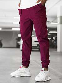 Štýlové jogger nohavice v bordovej farbe MACH12