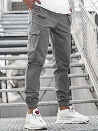 Štýlové jogger nohavice v šedej farbe MACH12