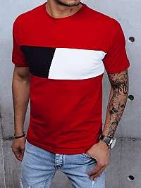 Štýlové kontrastné tričko v červenej farbe