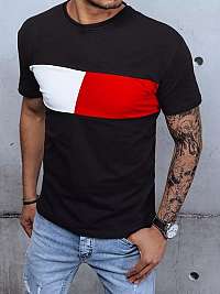 Štýlové kontrastné tričko v čiernej farbe