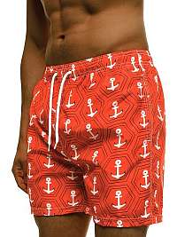 Štýlové plavky s kotvou v koralovej farbe JS/ST071