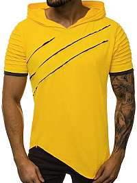 Štýlové žlté asymetrické tričko O/1187X