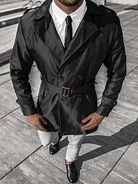 Štýlový kabát v čiernej farbe DJ/5622