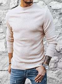 Štýlový pletený béžový sveter