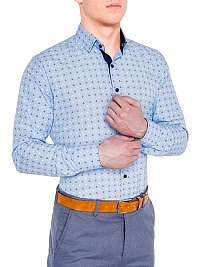 Svetlo modrá vzorovaná elegantná košeľa k314