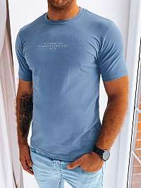 Svetlo modré bavlnené tričko s jemným nápisom