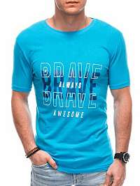 Svetlomodré tričko s nápisom Brave S1778