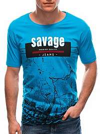 Svetlomodré tričko s potlačou Savage S1762