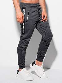 Tepláky v tmavošedej farbe s nápisom Stay True P1201