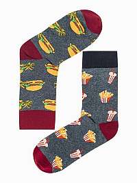 Tmavo-šedé veselé ponožky Hamburger U165