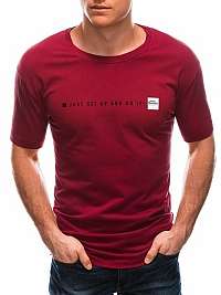 Tmavočervené tričko s originálnym nápisom S1761