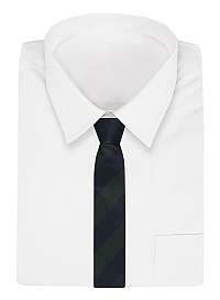 Tmavomodrá kravata s hrubými zelenými pruhmi