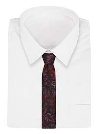 Tmavomodrá pánska kravata - červený Orient