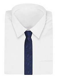 Tmavomodrá pánska kravata s paisley vzorom
