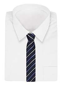 Tmavomodrá pruhovaná kravata