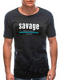 Tmavošedé tričko s potlačou Savage S1762