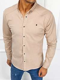 Trendová béžová bavlnená košeľa