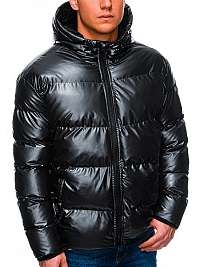 Trendová čierna bunda na zimu C463