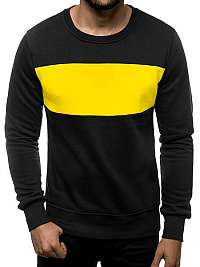 Trendová čierno-žltá mikina bez kapucne JS/2020