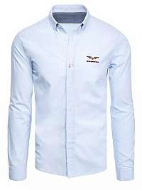 Trendová košeľa v nebesky modrej farbe z bavlny