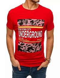Trendové červené tričko s potlačou UNDERGROUND