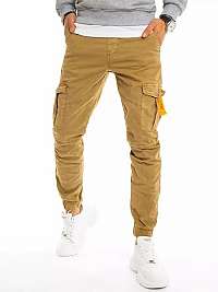 Trendové kapsáčové nohavice v béžovej farbe