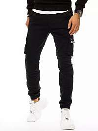 Trendové kapsáčové nohavice v čiernej farbe
