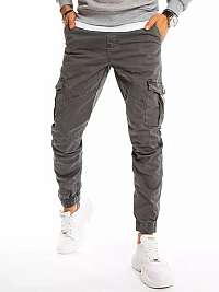 Trendové kapsáčové nohavice v šedej farbe