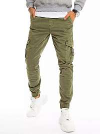Trendové kapsáčové nohavice v svetlej khaki farbe