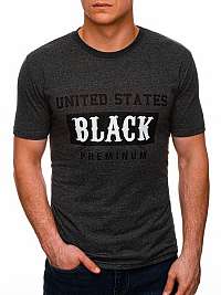 Trendové tričko v čierno-tmavošedej farbe S1405