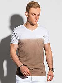 Trendové tričko v hnedej farbe S1380