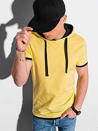 Trendové žlté tričko s kapucňou  S1376