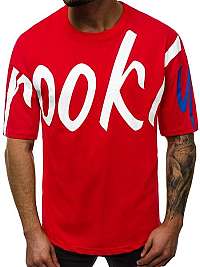 Trendy červené pánske tričko B/80004