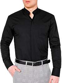 Trendy čierna elegantná košeľa k307