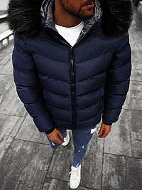 Trendy granátová zimná bunda s kožušinou JS/M8106