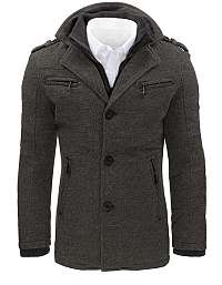 Trendy šedý pohodlný kabát