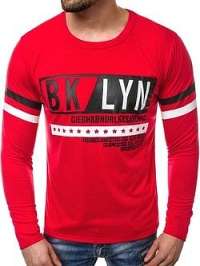 Trendy tričko s dlhým rukávom červené OZONEE JS/1088