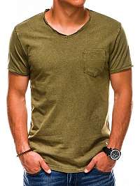 Trendy tričko s1037 v olivovej farbe