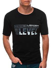 Tričko s potlačou v čiernej farbe Level S1583