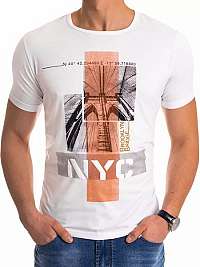 Tričko v bielej farbe s potlačou NYC