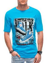 Tyrkysové tričko s trendovou potlačou S1782