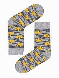 Veselé pánske ponožky v šedej farbe U112