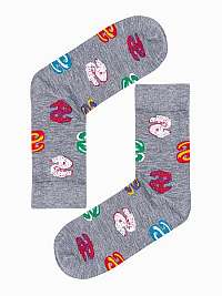 Veselé pánske ponožky v šedej farbe U135
