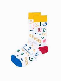 Veselé ponožky v bielej farbe U240-V15
