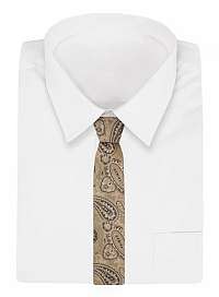 Výrazná béžová kravata s paisley vzorom Alties