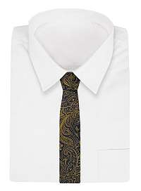Vzorovaná žlto granátová kravata