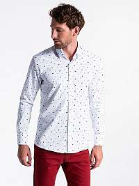 Zaujímavá biela vzorovaná košeľa k456