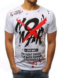 Zaujímavé biele tričko NO WAR