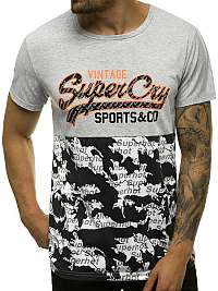 Zaujímavé šedé tričko s potlačou SuperCry JS/KS1981