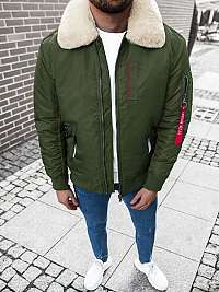 Zelená bomber bunda v modernom prevedení O/X1026K